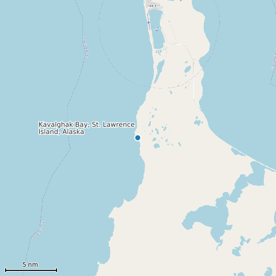 Map of Kavalghak Bay, St. Lawrence Island, Alaska Tide Prediction Station