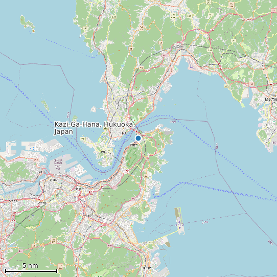 Map of Kazi-Ga-Hana, Hukuoka, Japan Tide Prediction Station
