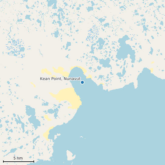 Map of Kean Point, Nunavut Tide Prediction Station