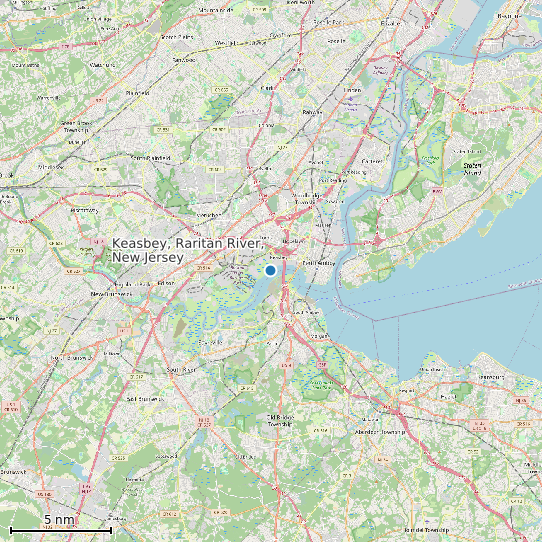 Map of Keasbey, Raritan River, New Jersey Tide Prediction Station