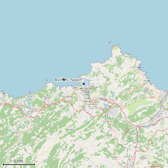 Map of Avil�s, Spain Tide Prediction Station