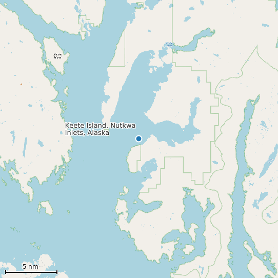 Map of Keete Island, Nutkwa Inlets, Alaska Tide Prediction Station