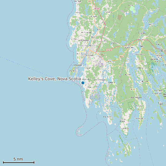 Map of Kelley's Cove, Nova Scotia Tide Prediction Station