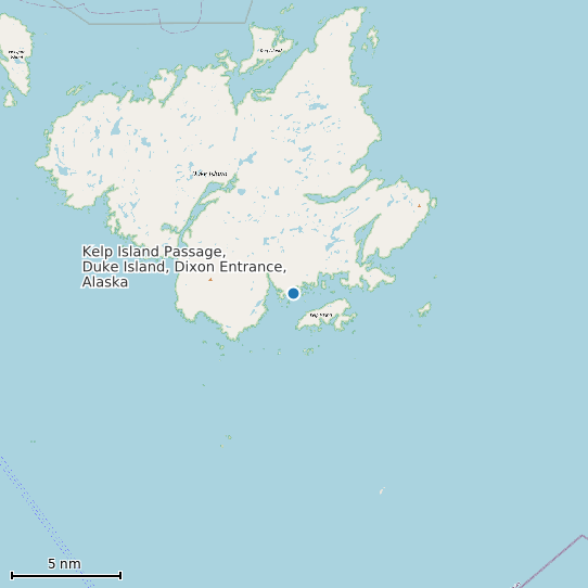 Map of Kelp Island Passage, Duke Island, Dixon Entrance, Alaska Tide Prediction Station