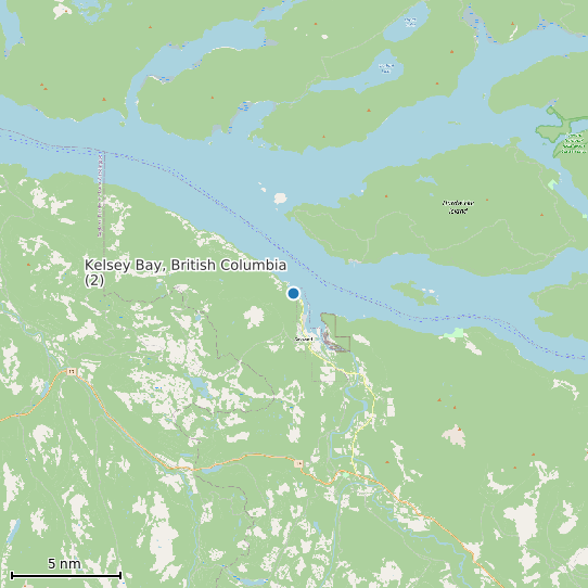 Map of Kelsey Bay, British Columbia (2) Tide Prediction Station
