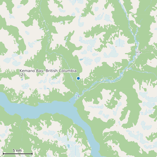 Map of Kemano Bay, British Columbia (2) Tide Prediction Station