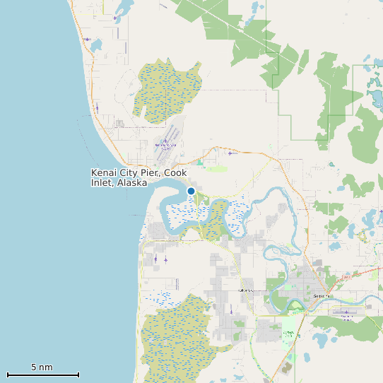 Map of Kenai City Pier, Cook Inlet, Alaska Tide Prediction Station