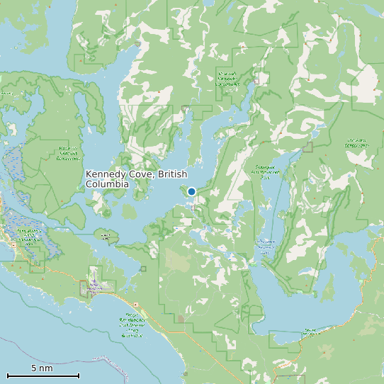 Map of Kennedy Cove, British Columbia Tide Prediction Station