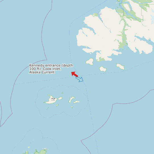 Map of Kennedy entrance (depth 100 ft), Cook Inlet, Alaska Current Prediction Station