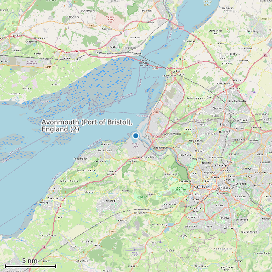 Map of Avonmouth (Port of Bristol), England (2) Tide Prediction Station