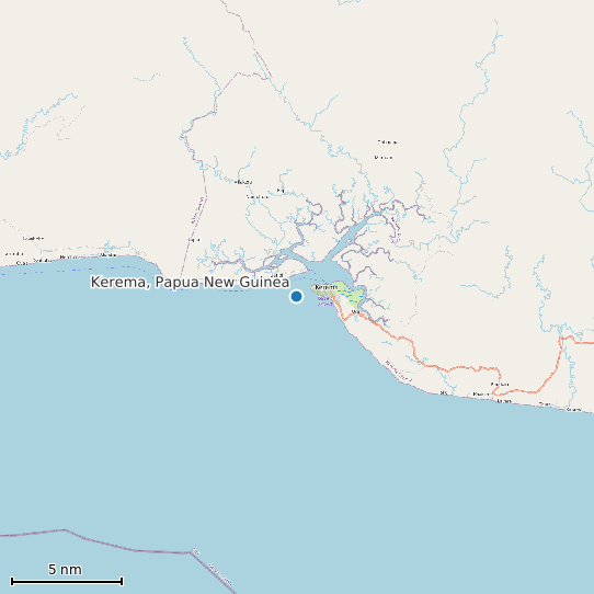 Map of Kerema, Papua New Guinea Tide Prediction Station