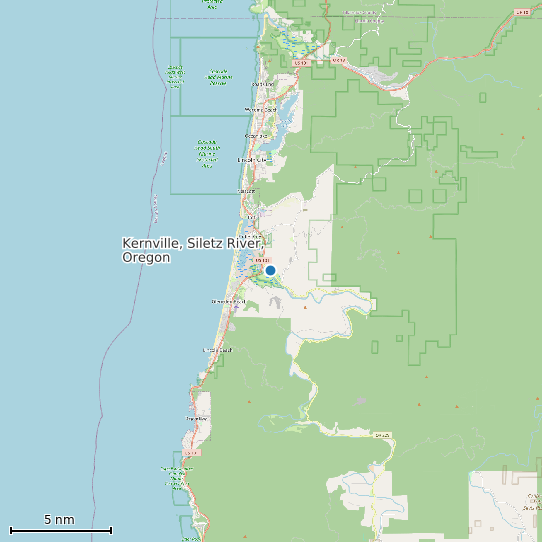 Map of Kernville, Siletz River, Oregon Tide Prediction Station