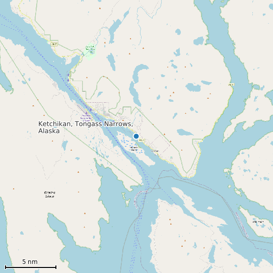 Map of Ketchikan, Tongass Narrows, Alaska Tide Prediction Station