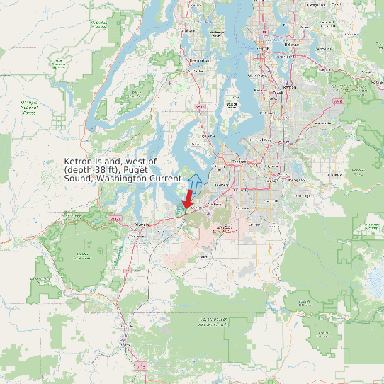 Ketron Island, west of (depth 38 ft), Puget Sound, Washington Current map