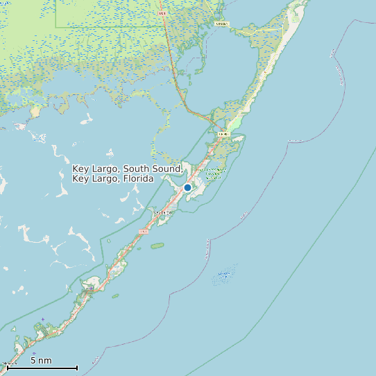 Map of Key Largo, South Sound, Key Largo, Florida Tide Prediction Station