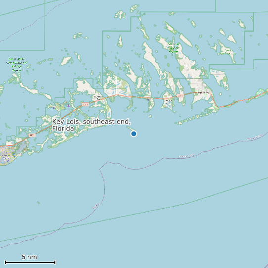 Map of Key Lois, southeast end, Florida Tide Prediction Station