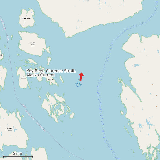Map of Key Reef, Clarence Strait, Alaska Current Prediction Station