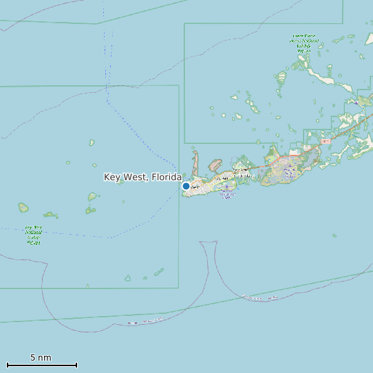 Map of Key West, Florida Tide Prediction Station