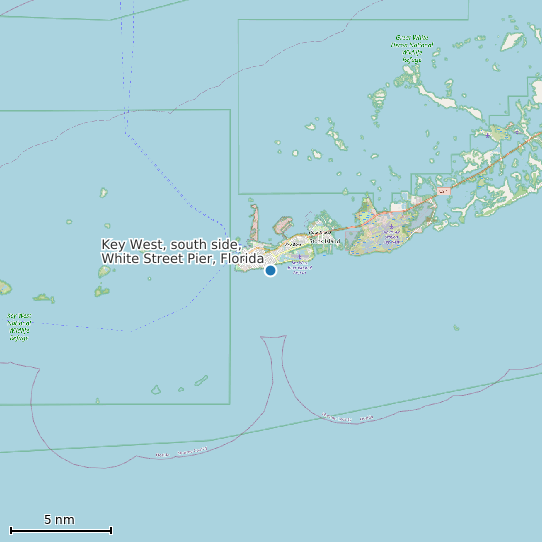 Map of Key West, south side, White Street Pier, Florida Tide Prediction Station