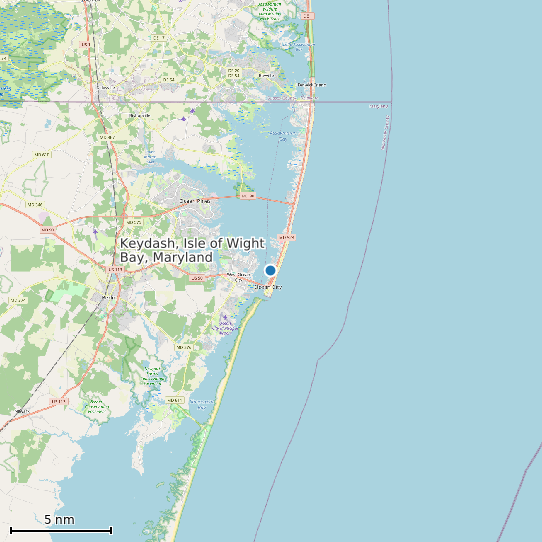 Map of Keydash, Isle of Wight Bay, Maryland Tide Prediction Station