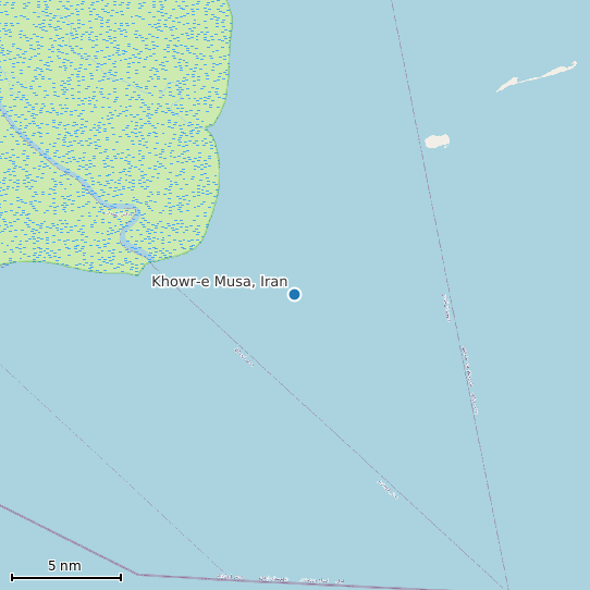 Map of Khowr-e Musa, Iran Tide Prediction Station