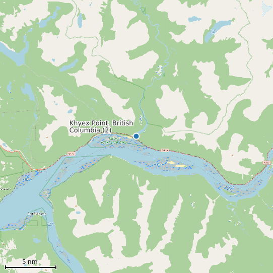 Map of Khyex Point, British Columbia (2) Tide Prediction Station