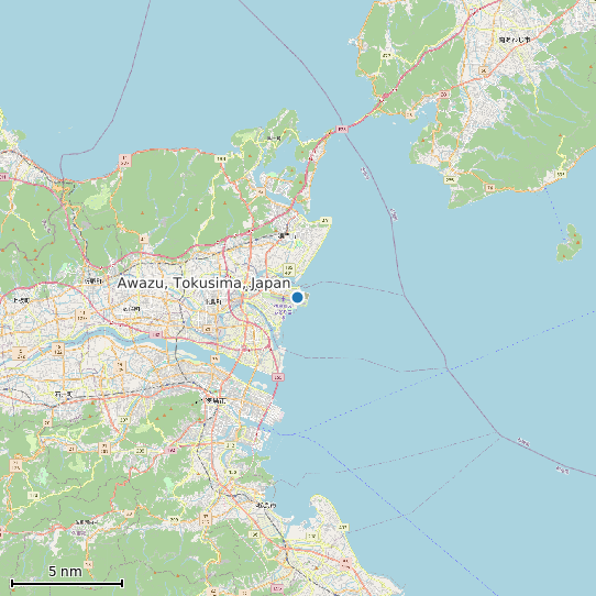 Map of Awazu, Tokusima, Japan Tide Prediction Station