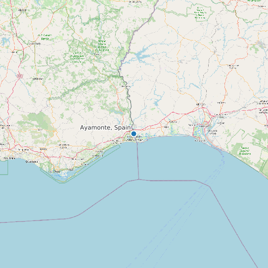Map of Ayamonte, Spain Tide Prediction Station