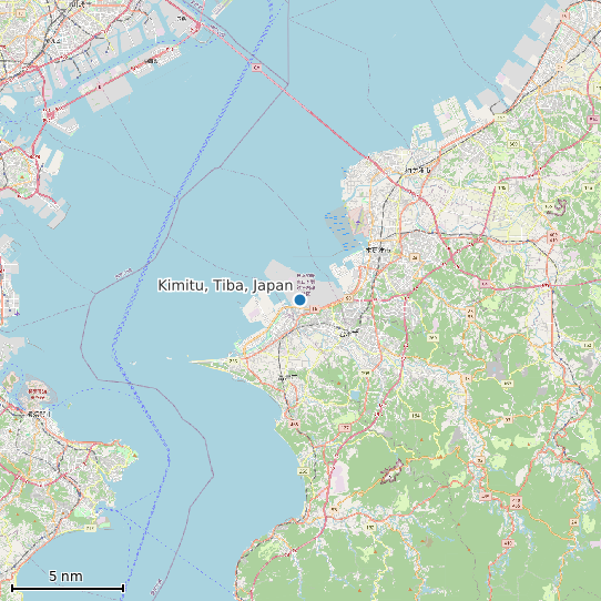 Map of Kimitu, Tiba, Japan Tide Prediction Station