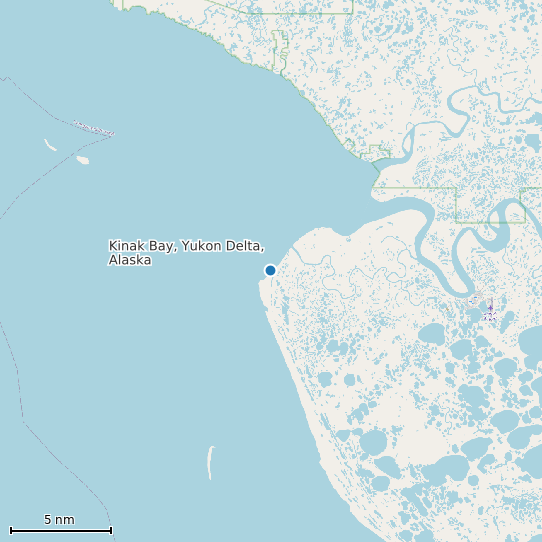 Map of Kinak Bay, Yukon Delta, Alaska Tide Prediction Station