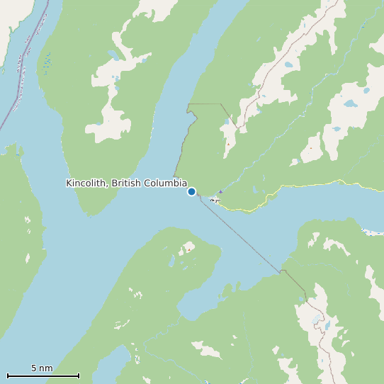 Map of Kincolith, British Columbia Tide Prediction Station