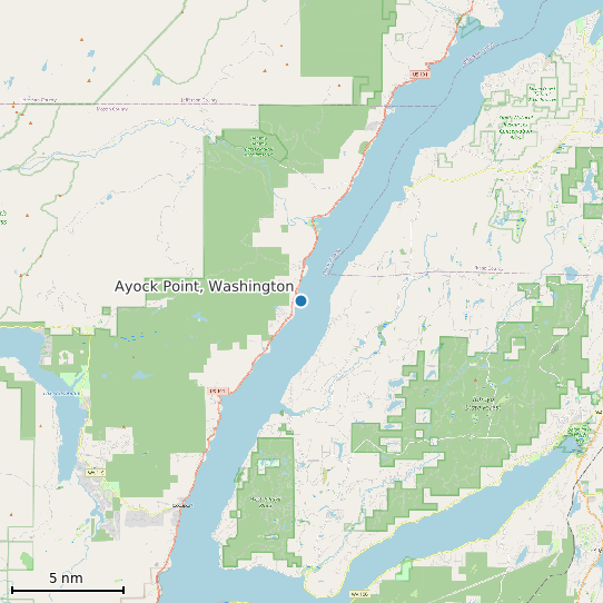 Map of Ayock Point, Washington Tide Prediction Station