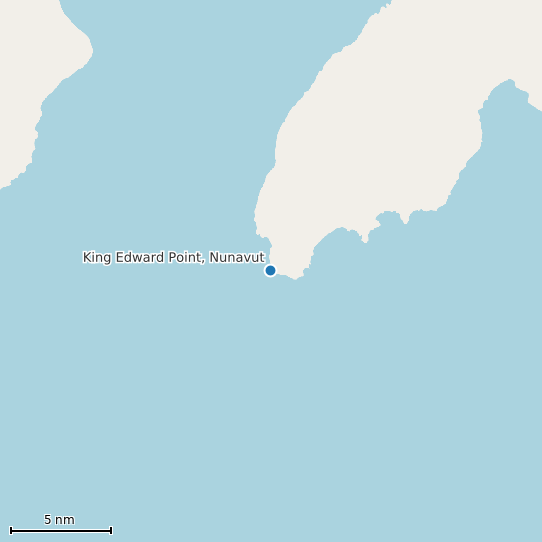 Map of King Edward Point, Nunavut Tide Prediction Station