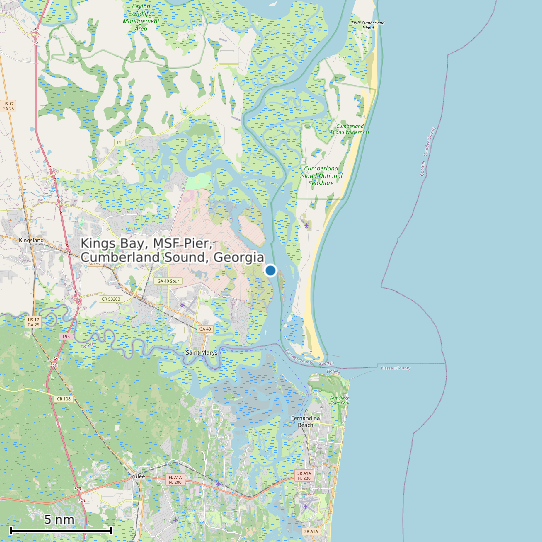 Map of Kings Bay, MSF Pier, Cumberland Sound, Georgia Tide Prediction Station