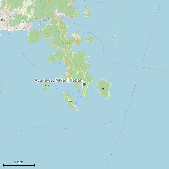 Map of Ayukawa, Miyagi, Japan Tide Prediction Station