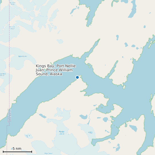 Map of Kings Bay, Port Nellie Juan, Prince William Sound, Alaska Tide Prediction Station