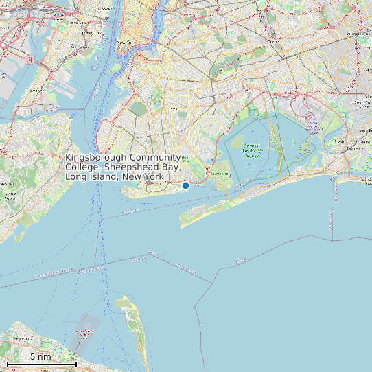 Map of Kingsborough Community College, Sheepshead Bay, Long Island, New York Tide Prediction Station