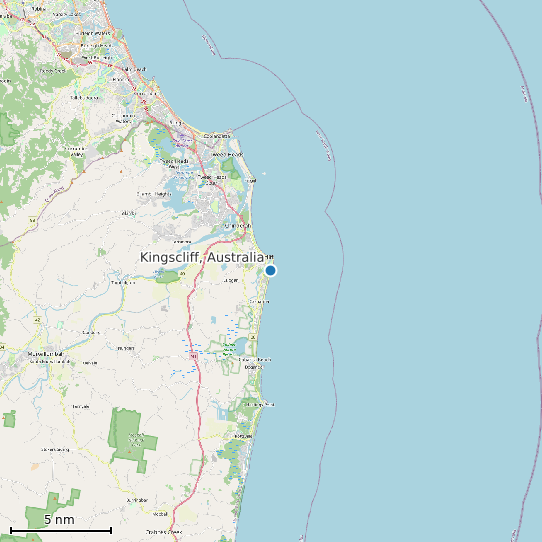 Map of Kingscliff, Australia Tide Prediction Station