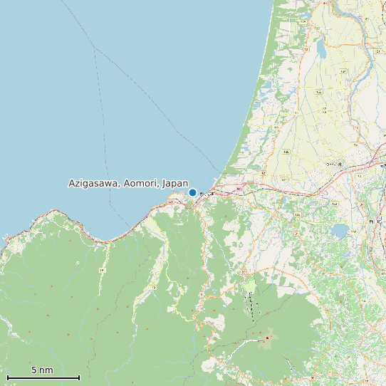 Map of Azigasawa, Aomori, Japan Tide Prediction Station