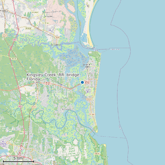 Map of Kingsley Creek, RR. bridge, Florida Tide Prediction Station
