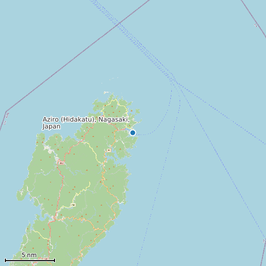 Map of Aziro (Hidakatu), Nagasaki, Japan Tide Prediction Station