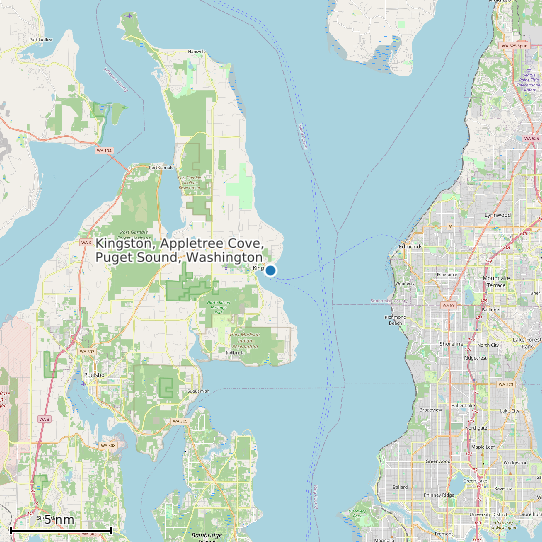 Map of Kingston, Appletree Cove, Puget Sound, Washington Tide Prediction Station