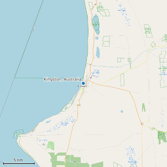 Map of Kingston, Australia Tide Prediction Station