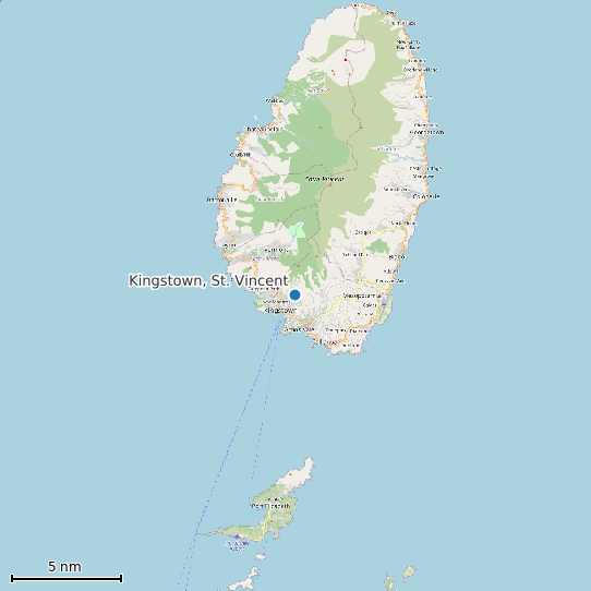 Map of Kingstown, St. Vincent Tide Prediction Station