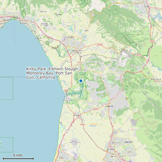 Map of Kirby Park, Elkhorn Slough, Monterey Bay, Port San Luis, California Tide Prediction Station
