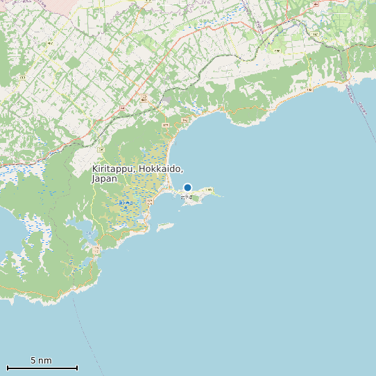 Map of Kiritappu, Hokkaido, Japan Tide Prediction Station