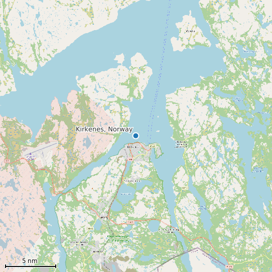 Map of Kirkenes, Norway Tide Prediction Station