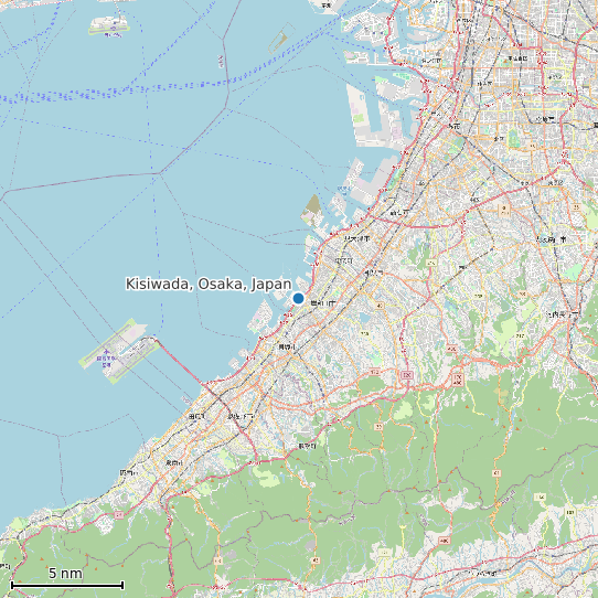 Map of Kisiwada, Osaka, Japan Tide Prediction Station