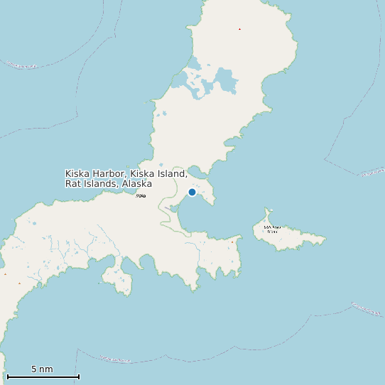 Map of Kiska Harbor, Kiska Island, Rat Islands, Alaska Tide Prediction Station