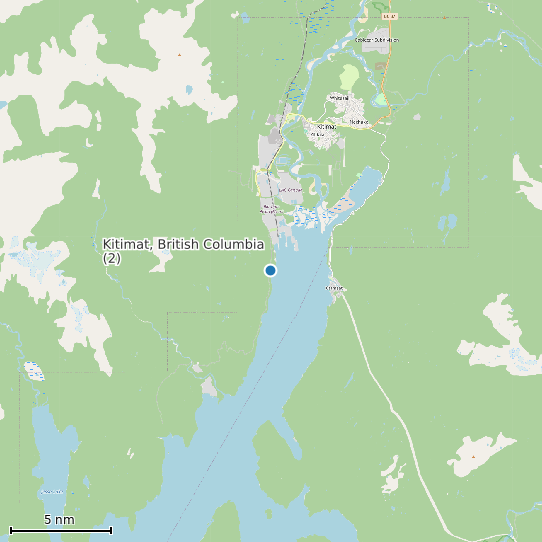 Map of Kitimat, British Columbia (2) Tide Prediction Station